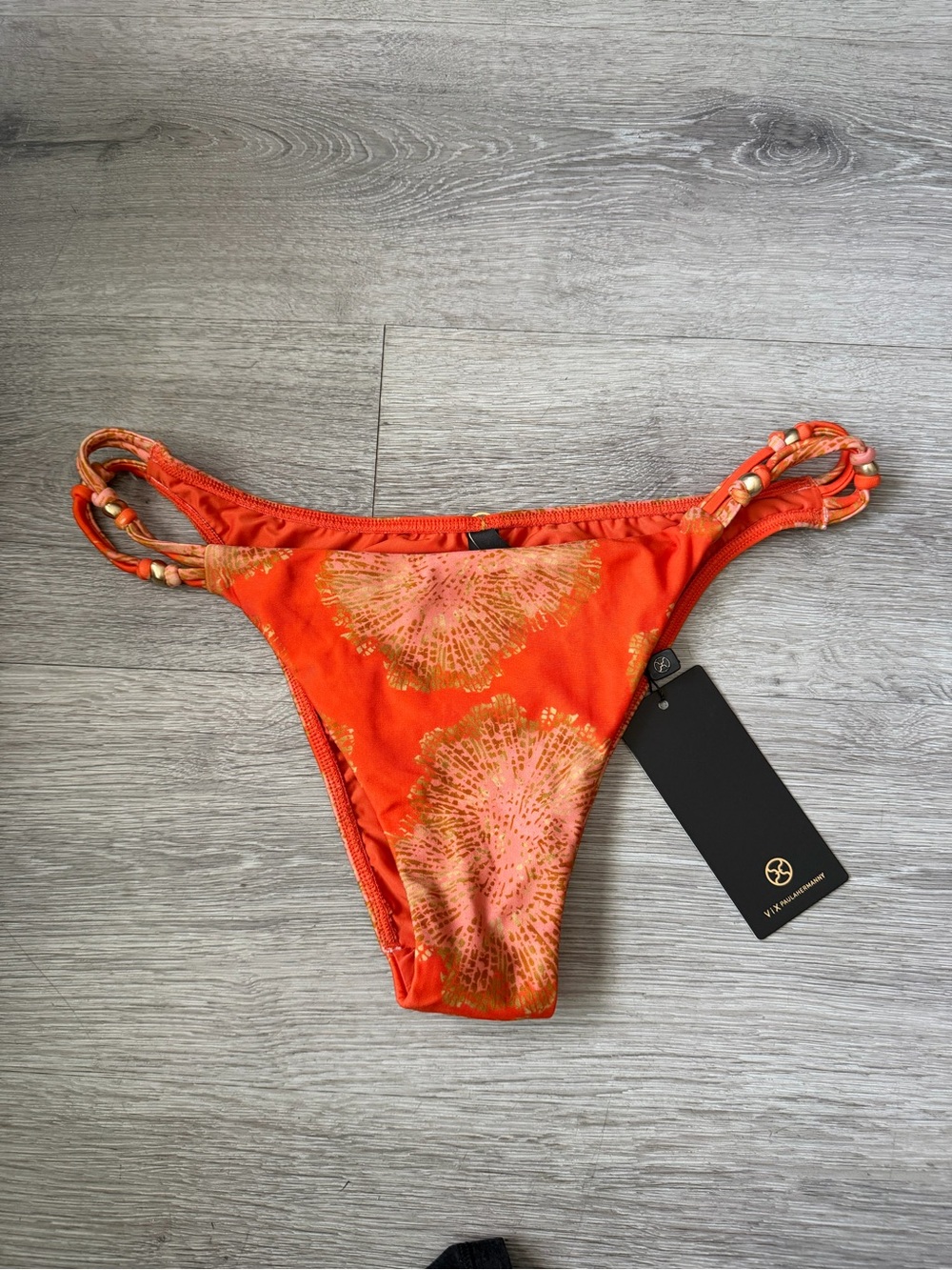 Vix Paula Hermanny Phyto Paige Basic Full Bikini Bottoms Orange Size XL